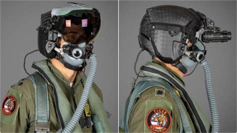 F-15 pilot using an advanced helmet-mounted display system during flight