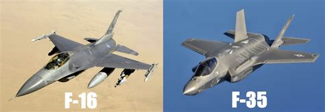 f-16 and f-35 side by side