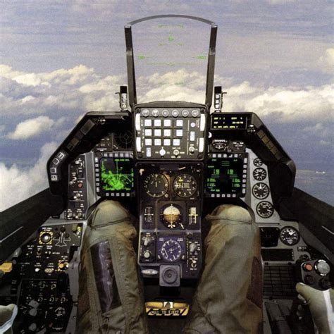 F-16 cockpit with gun control systems