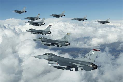 f-16 spikes squadron in flight