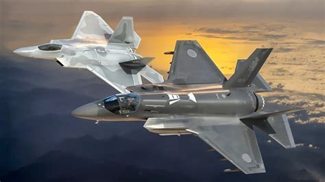 F-22 and F-35 side-by-side showing canopy design evolution, 2022 airshow, Farnborough, UK