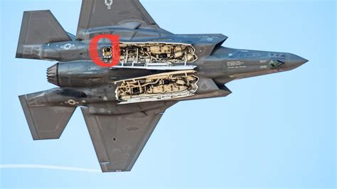 F-22 internal weapon bay open during flight