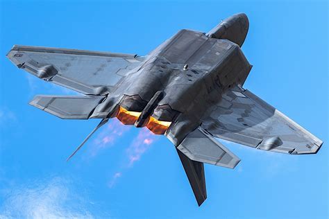F-22 Raptor demonstrating its stealth capabilities over Kaneohe Bay