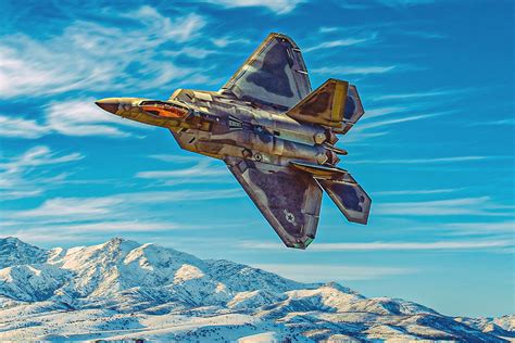 F-22 Raptor demonstrating thrust vectoring in an air combat simulation
