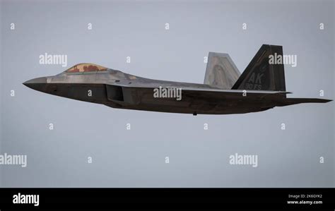 F-22 Raptor in low-visibility airspace during long-range strategic mission