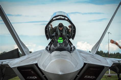 F-22 Raptor undergoing routine maintenance in hangar