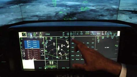F-35 cockpit interface showing multi-domain sensor fusion in a networked battle scenario