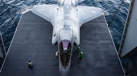 F-35B Lightning Royal Navy aircraft carrier takeoff deck