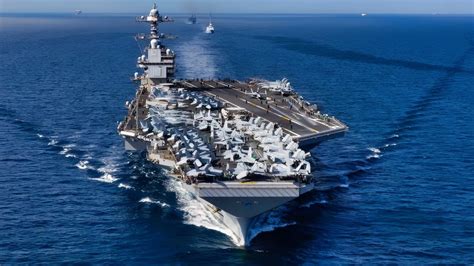 F-35C landing on aircraft carrier USS Gerald R. Ford during 2025 NATO exercise