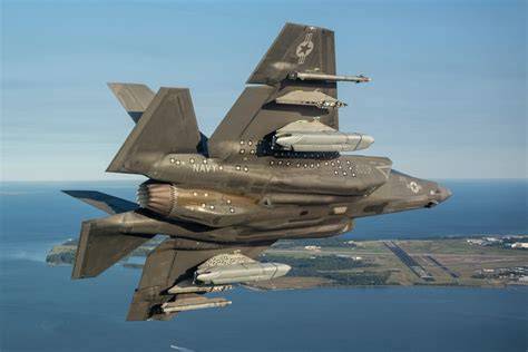 F-35C Lightning II launching from US Navy aircraft carrier