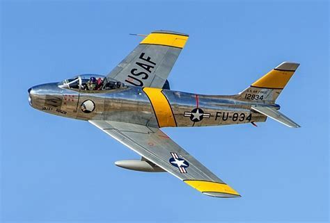 F-86 Sabre showing wing fences on swept wings during static display