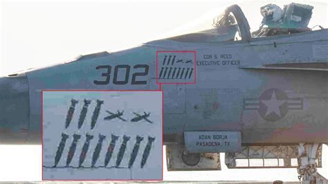 F/A-18 Super Hornet with drone kill markings post-combat mission