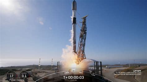 Falcon 9 rocket launching expandable habitat prototype into low Earth orbit