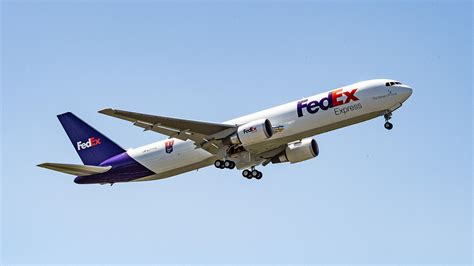 FedEx Boeing 767-300F freighter taxiing at sunrise
