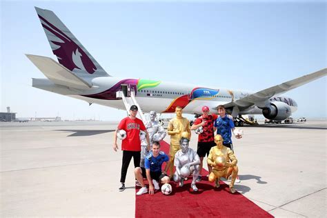 fifa world cup qatar airways branded aircraft with sonic theme music