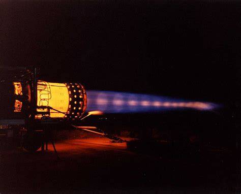 fighter jet afterburner glowing shock diamonds during supersonic exhaust plume