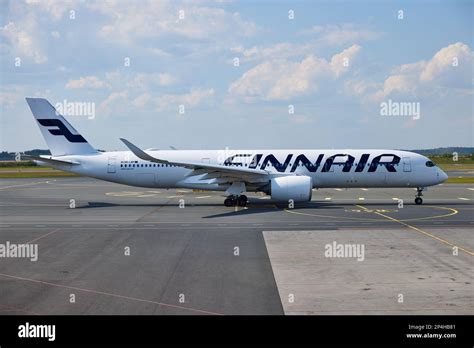 Finnair Airbus A350-900 at Melbourne Airport during inaugural Helsinki Australia route