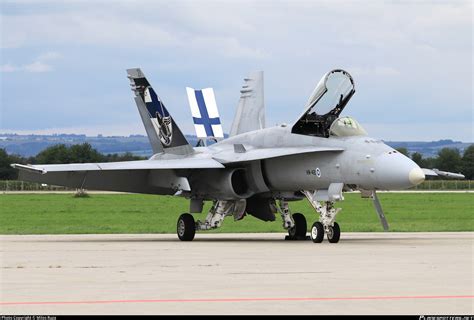 Finnish Air Force pilots training on legacy F/A-18 Hornets