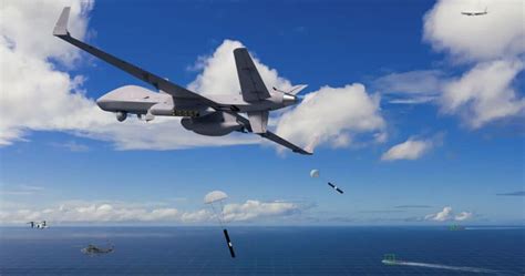 flight controller monitors real-time footage from PELE and MQ-9B on tactical screen