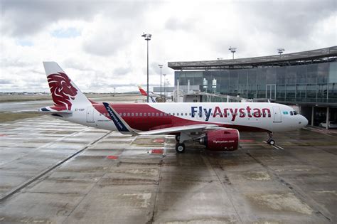 FlyArystan Airbus A320neo preparing for departure in Almaty