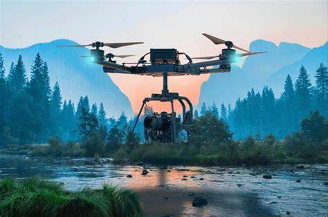 Freefly Alta X drone capturing cinematic shots over rugged terrain at dawn