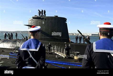 French submarine Saphir docked during joint NATO demonstration
