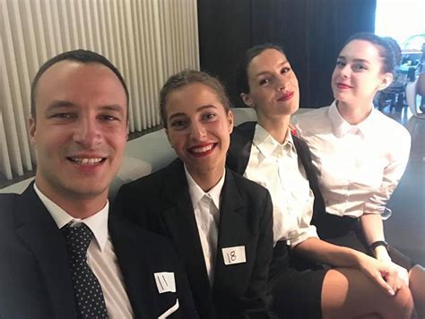 friendly female emirates candidate at group assessment during open day