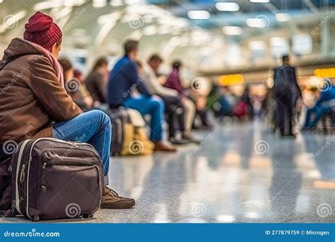 frustrated passengers waiting at Denver International Airport during delays