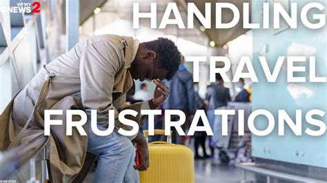 frustrated travelers lining up at Montreal-Trudeau ticketing desk after multiple cancellations