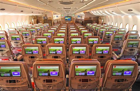 fully loaded airbus a380 economy class cabin interior