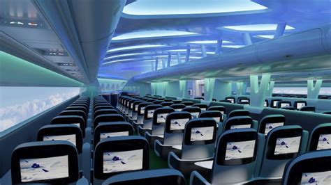 futuristic aircraft cabin concept with biometric seat technology