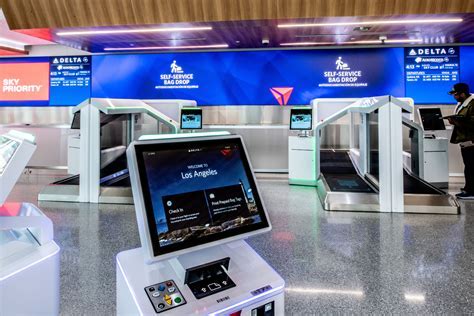 futuristic digital airline check-in interface with EMD services menu