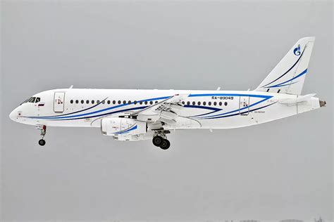 Gazpromavia sukhoi superjet takes off