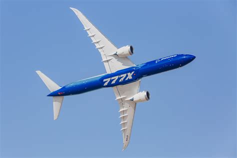 GE9X engines mounted beneath Boeing 777X composite wing