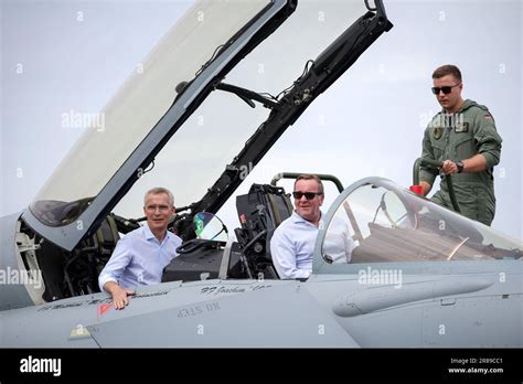 German Defense Minister Boris Pistorius visiting Eurofighter production line at Airbus Manching facility