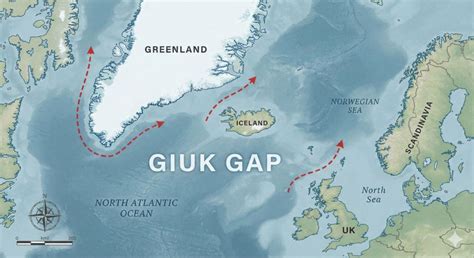 GIUK Gap map with Greenland highlighted