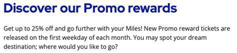 Graphic banner advertising Flying Blue Promo Rewards with discount percentages