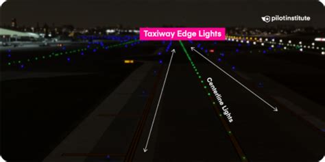 green taxiway centerline lights
