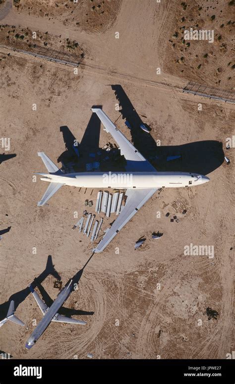 grounded Boeing 747 fleet at desert storage facility