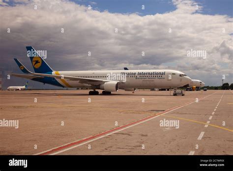 grounded UIA aircraft at Kyiv Boryspil during wartime suspension