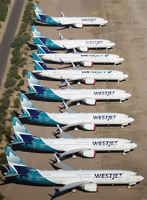 grounded WestJet aircraft at Calgary International due to storms