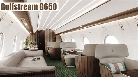 Gulfstream G650 parked inside luxury aircraft hangar