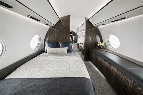 Gulfstream G700 interior luxury suite with ambient lighting