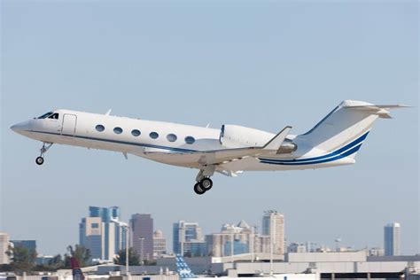 Gulfstream IV long range jet tarmac sunset