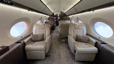 Gulfstream large cabin private jet interior executive travel