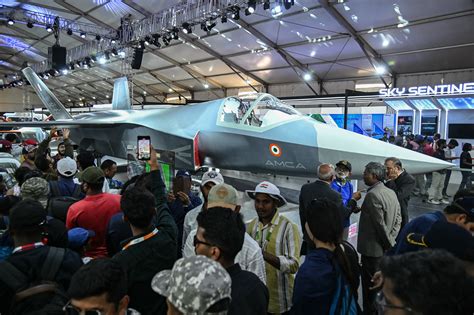 HAL AMCA full-scale mock-up during Aero India Expo in Bengaluru