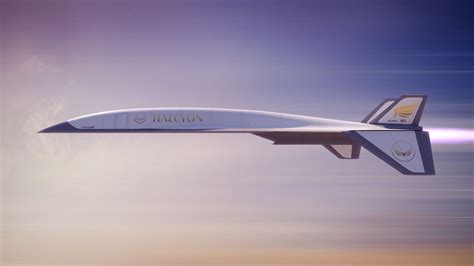 halcyon hypersonic jet flying over atlantic with contrail