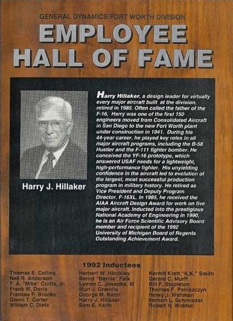 Harry J. Hillaker University of Michigan
