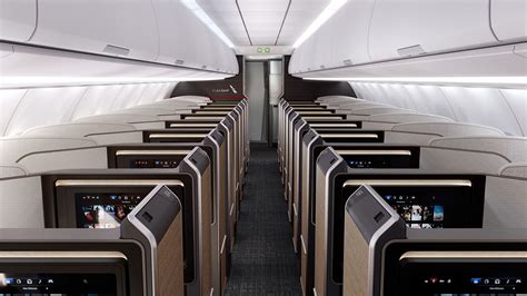 Hawaiian Airlines A330 aircraft cabin interior with lie-flat business class seats