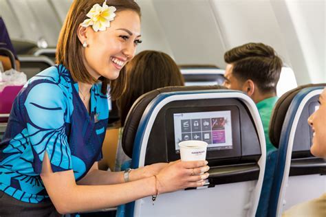 Hawaiian Airlines in-flight service with island-inspired cuisine and amenities